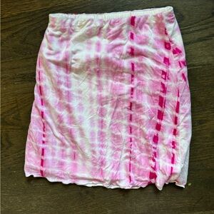 Princess Polly Pink and White Tie-Dye Skirt